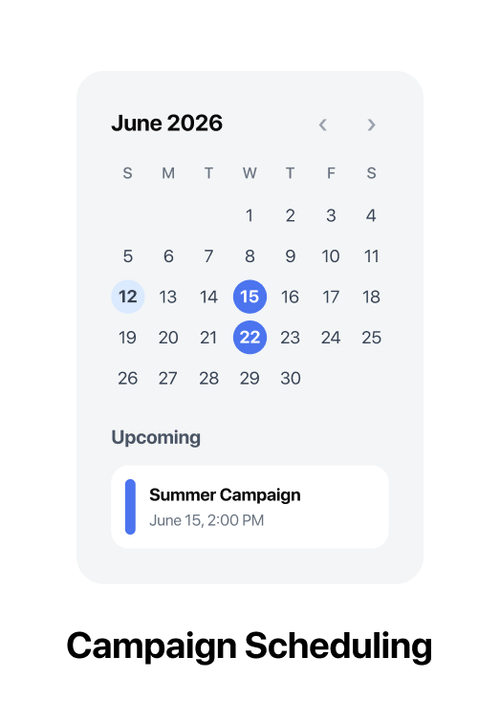 Campaign scheduling interface for business messages