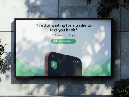 FixZa campaign displayed on an outdoor billboard