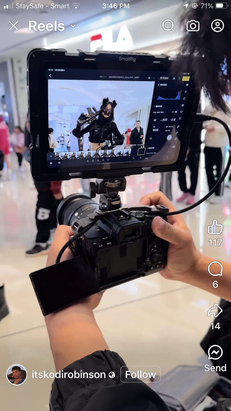 Filming with a camera rig