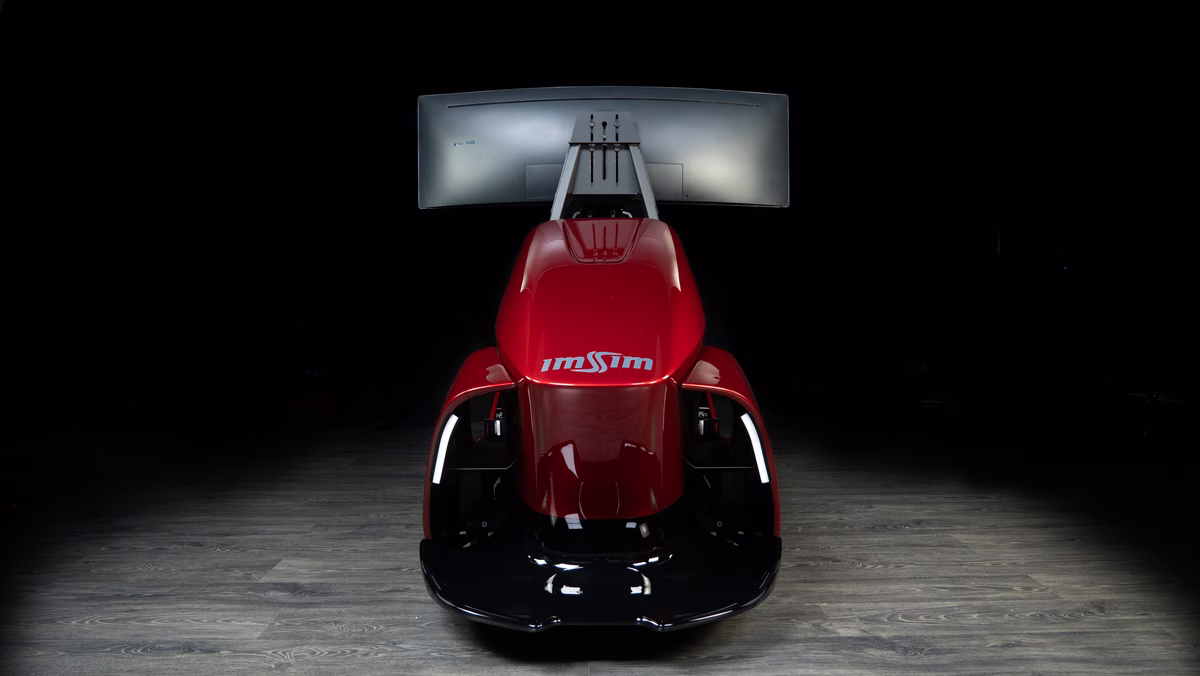Head on. The lit blades run down each side of the nose.