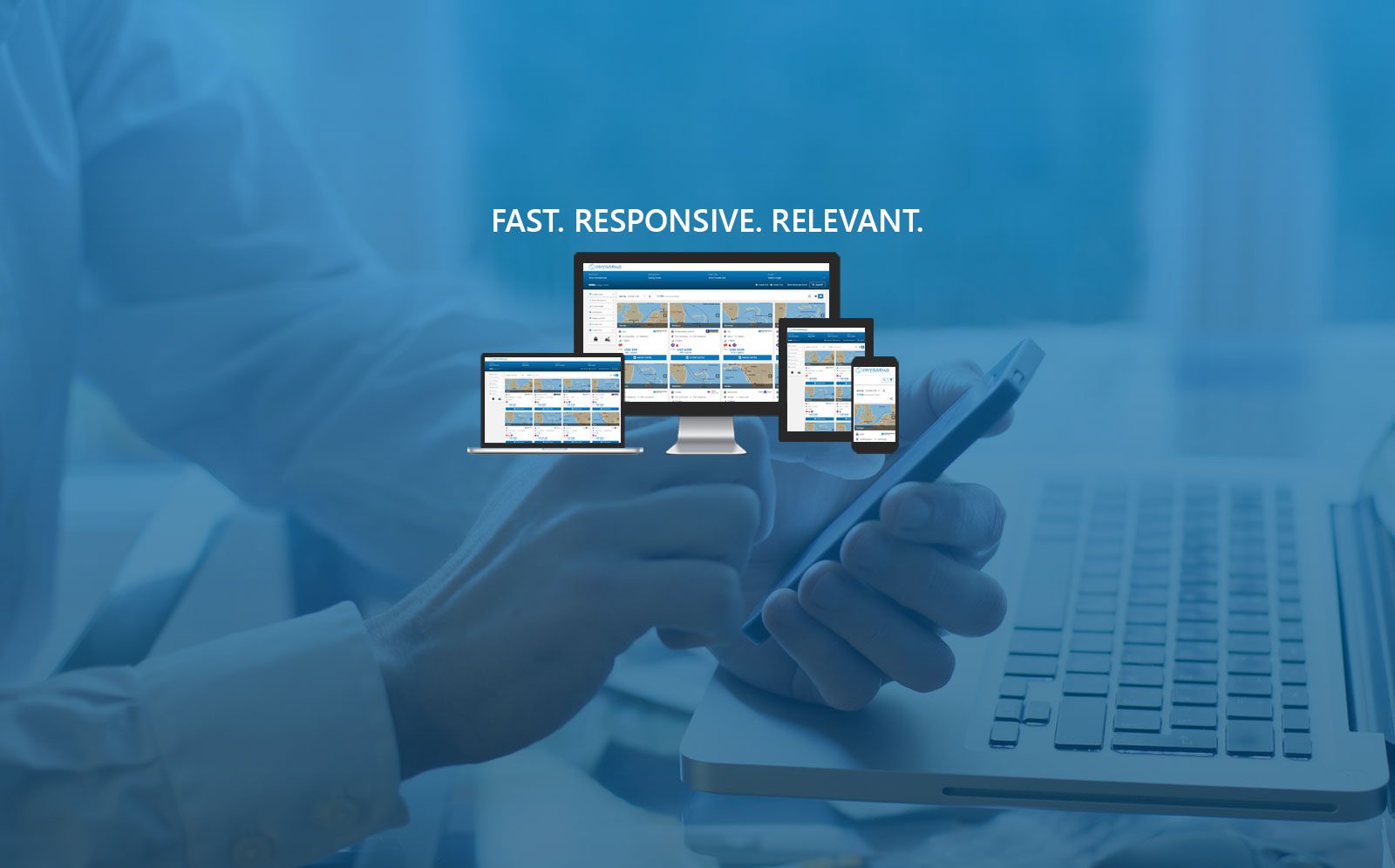 Fast. Responsive. Relevant. The Odysseus booking engine on desktop, tablet and phone