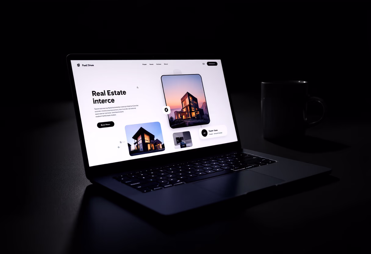 image of a laptop on a desk (for a real estate tech)