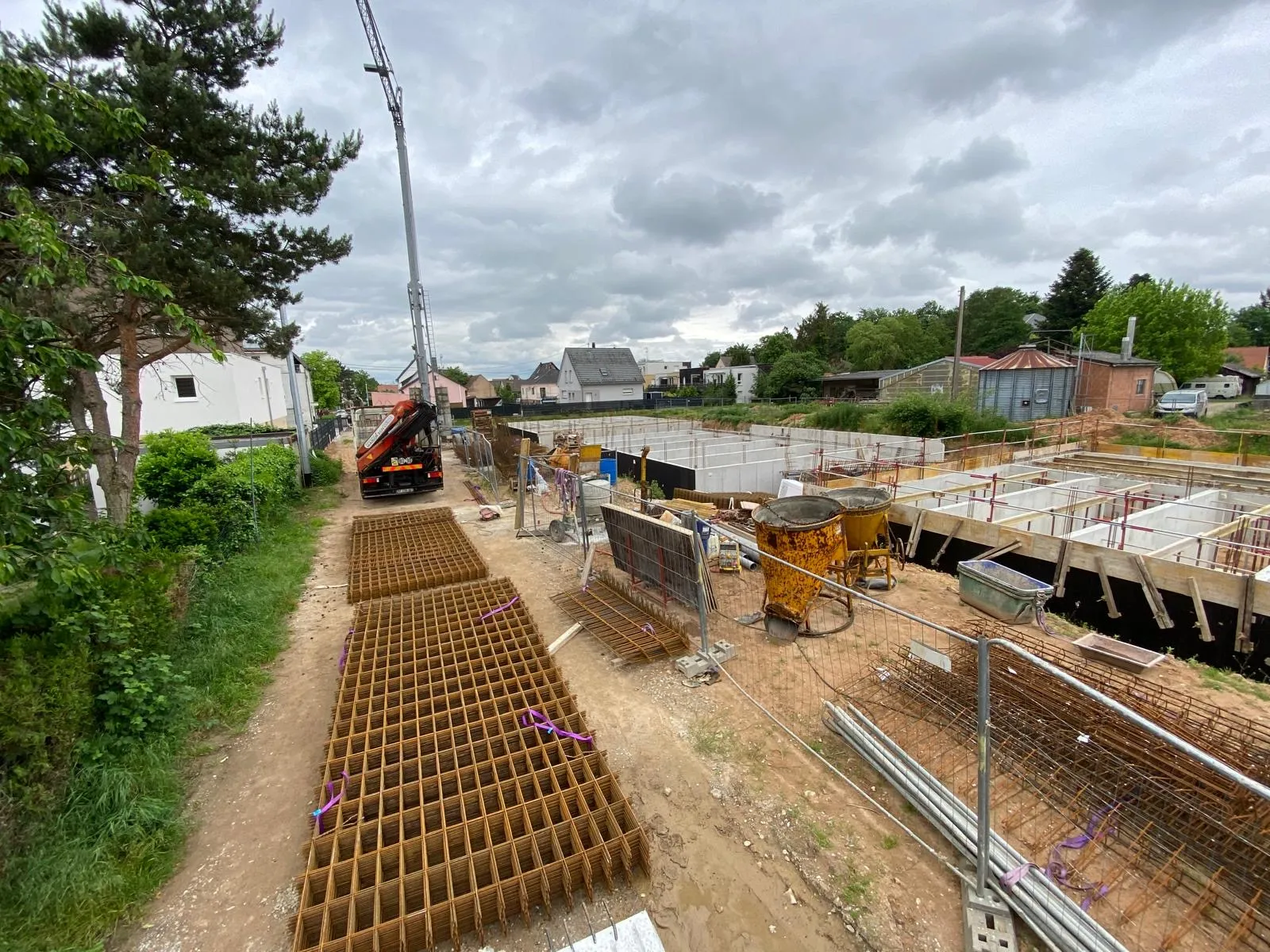 Ferraillage des planchers sur le chantier de Brumath