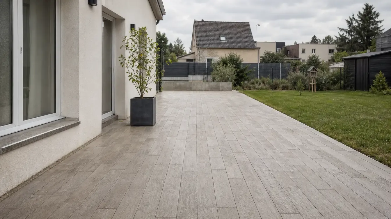 Terrasse en béton décoratif