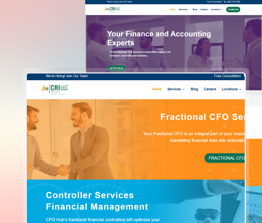 CFO Hub website homepage
