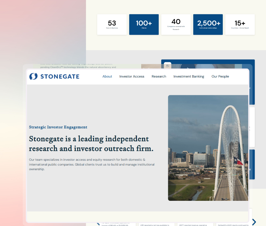 Stonegate website homepage