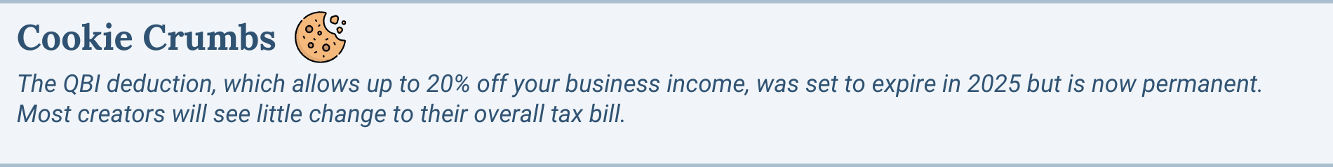 a fact content creators should learn about the new tax bill.