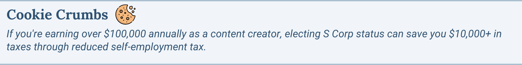 text explaining why an s corp for content creators is important.