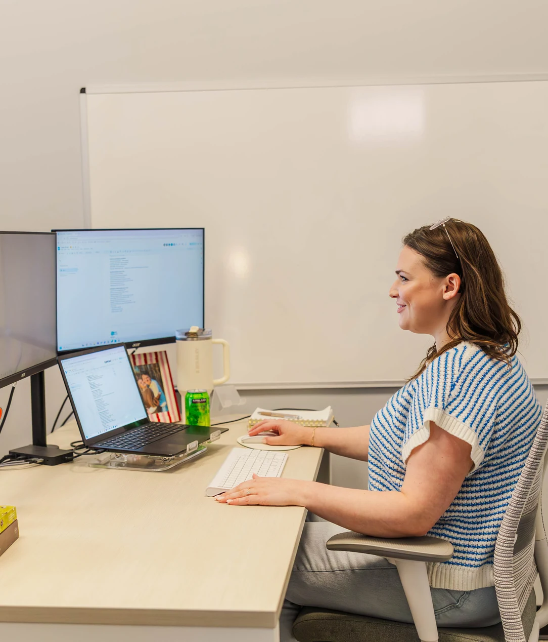 Cookie Finance team member working at her desk