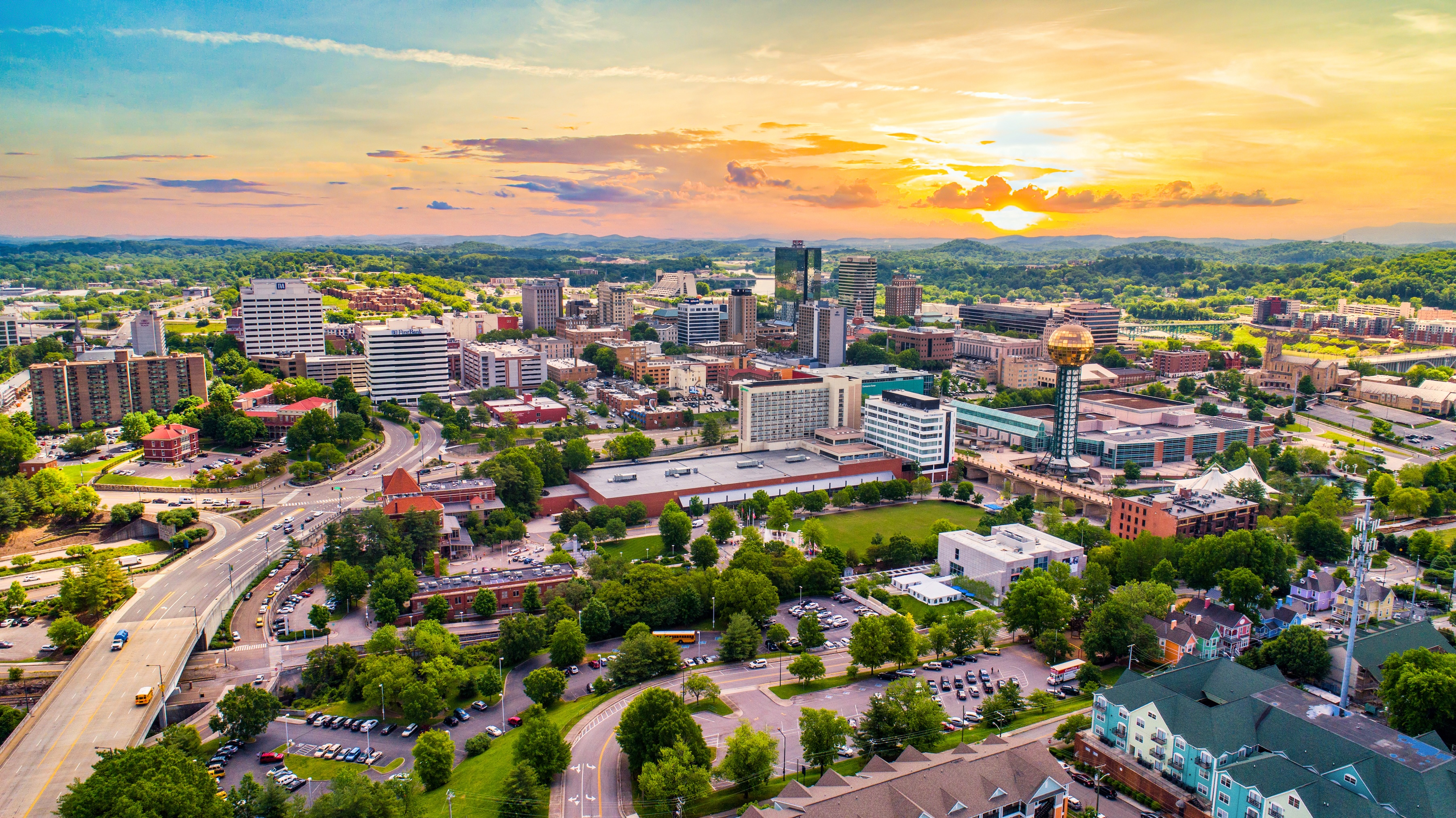 Aerial view of Knoxville, TN