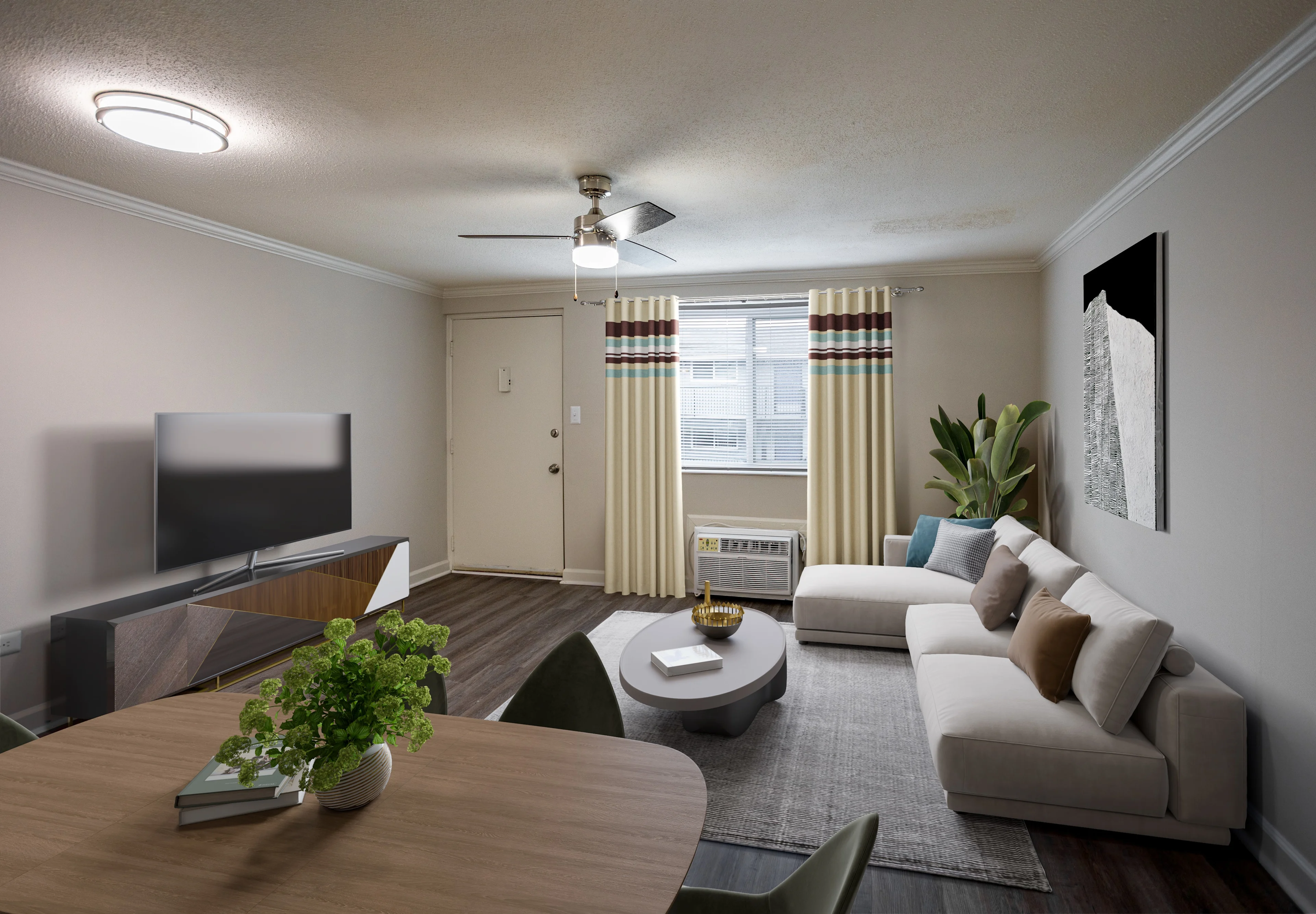 Furnished living room 