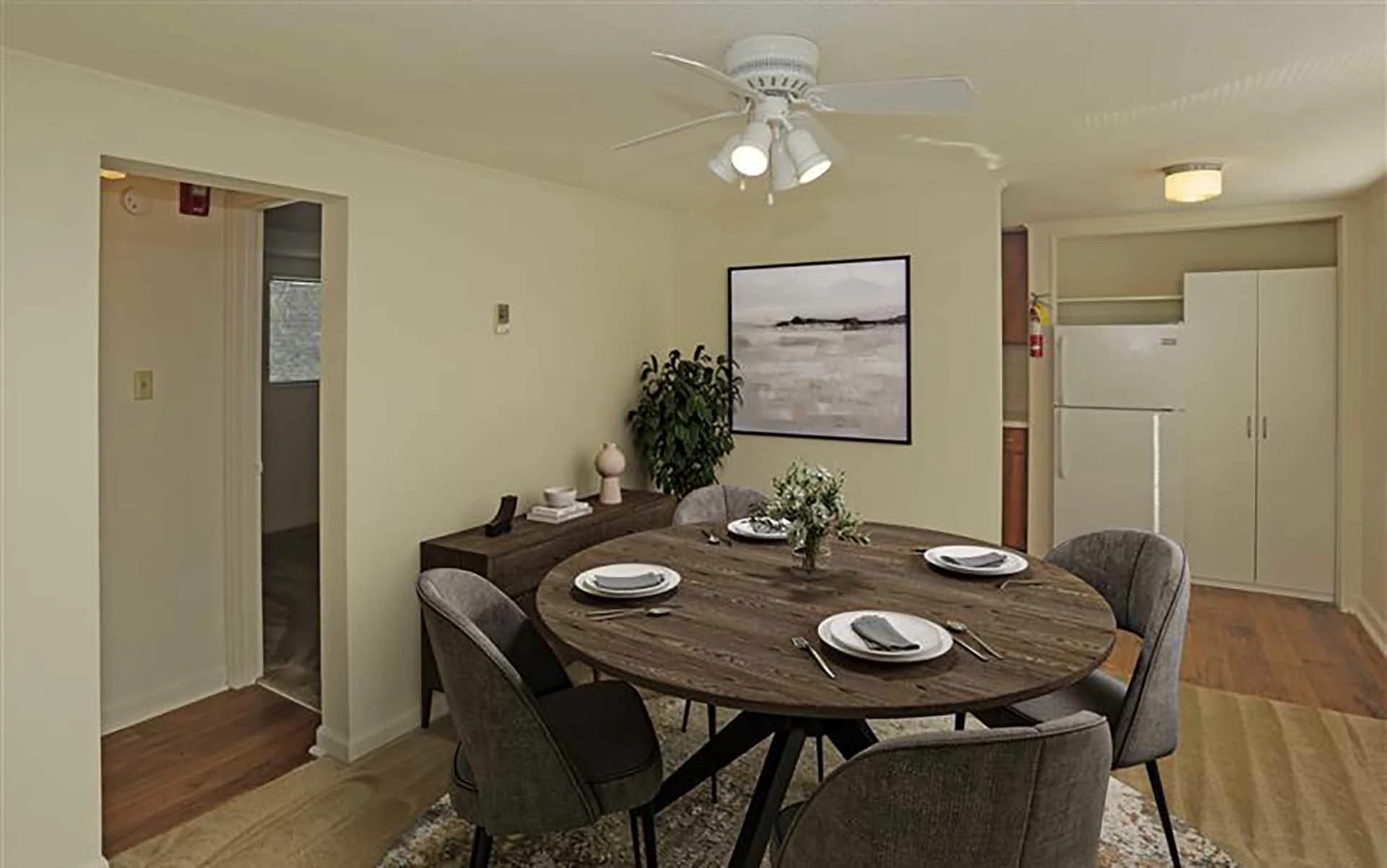 Furnished dining room