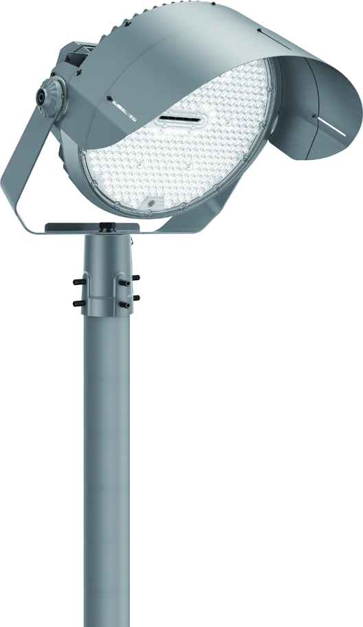 NightPark golf fixture with visor on pole
