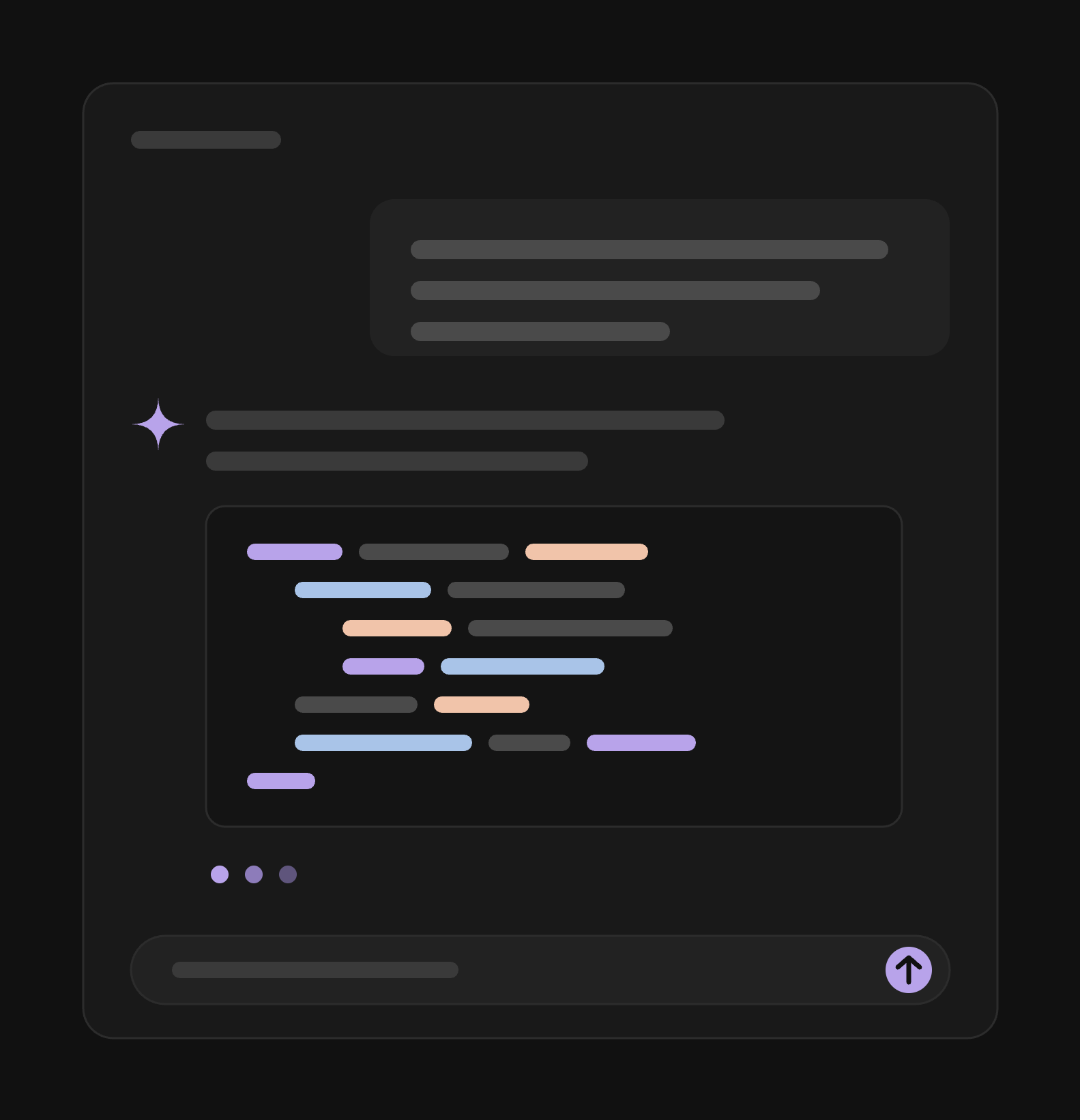 Illustration of an AI chat window writing code