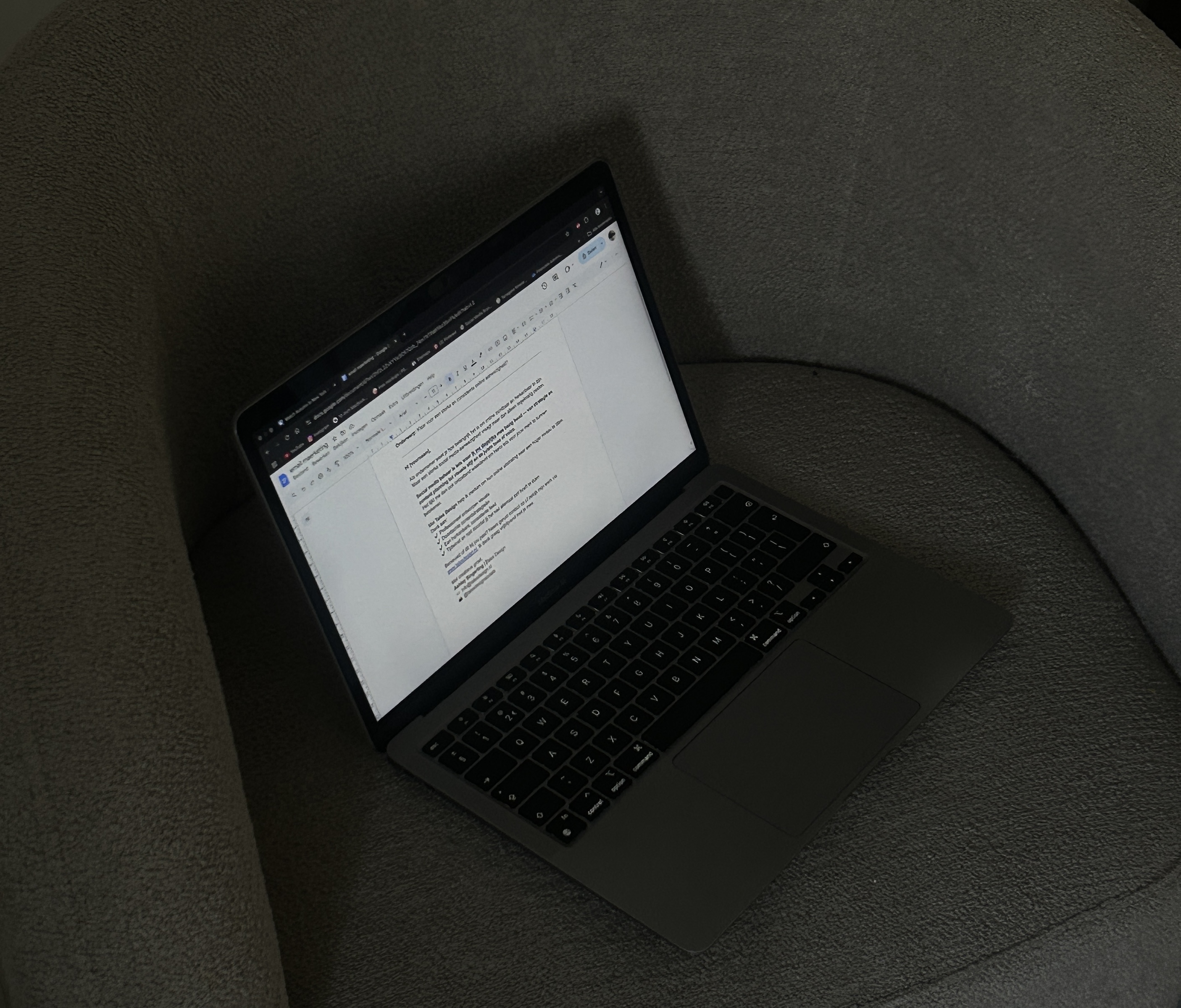 Coffee and a laptop at the Conrad Studio desk