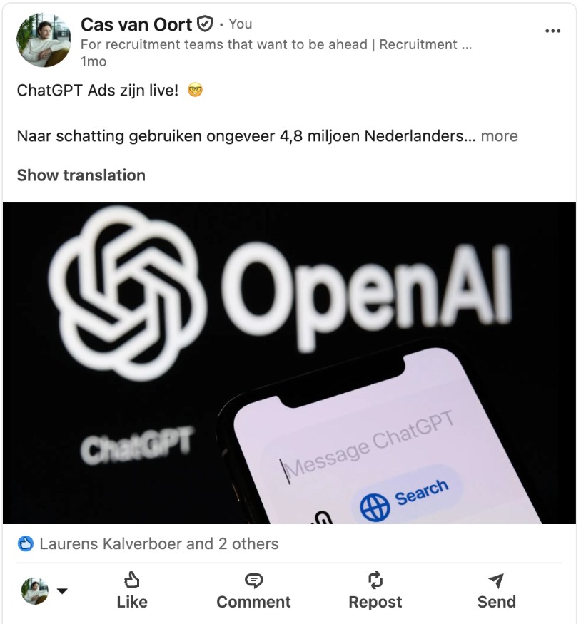 ChatGPT Ads zijn live