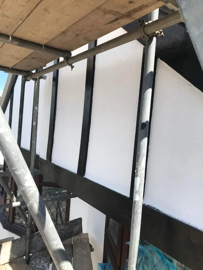 Interior renovation with exposed timber framing