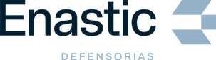 Enastic Defensorias company logo with stylized letter E in blue and black.