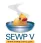 Logo of SEWP V showing a stylized blue globe with orbit lines, a red-orange swoosh, and the text SEWP V below.