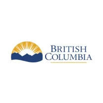 British Columbia logo featuring a stylized mountain and sun with text.
