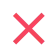 Red X mark symbol on transparent background.