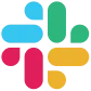 Slack logo with four colored shapes forming an octothorpe symbol.