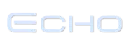 Stylized text logo reading 'ECHO' with a futuristic font and light blue color.