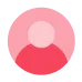 Abstract pink and red user profile icon with circular shapes.