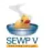 SEWP V logo featuring a stylized blue bird with smoke trails rising from a golden ring.