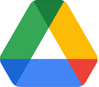 Google Drive logo with triangular shape in green, yellow, blue, and red colors.