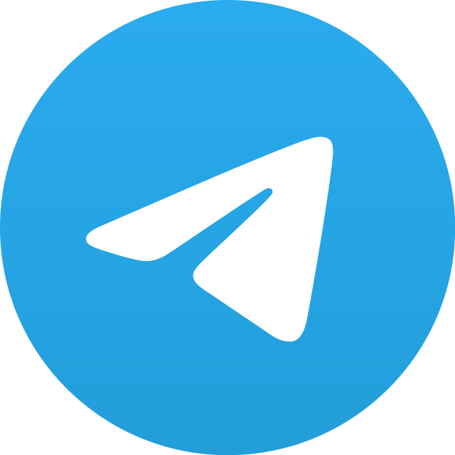 White paper plane icon centered on a circular blue gradient background, representing the Telegram messaging app logo.
