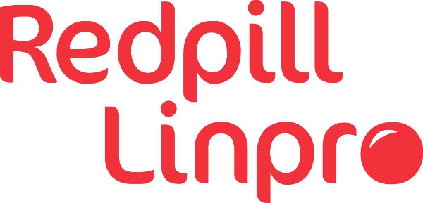 Redpill Linpro logo with red text and a stylized red circle at the end.