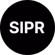 White capital letters spelling 'SIPR' on a black background.