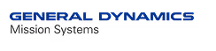General Dynamics Mission Systems logo with blue text on a black background.