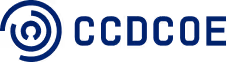 Logo with circular target-like design followed by the text CCDCOE in bold blue letters.