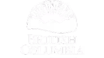 British Columbia government logo featuring a stylized sun rising over mountains.