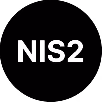 White text 'NIS2' on a black background.
