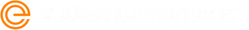 Logo with an orange circular emblem and white text spelling 'ELSÄKERHETSVERKET'.