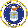 Seal of the United States Air Force featuring an eagle, shield, and stars.