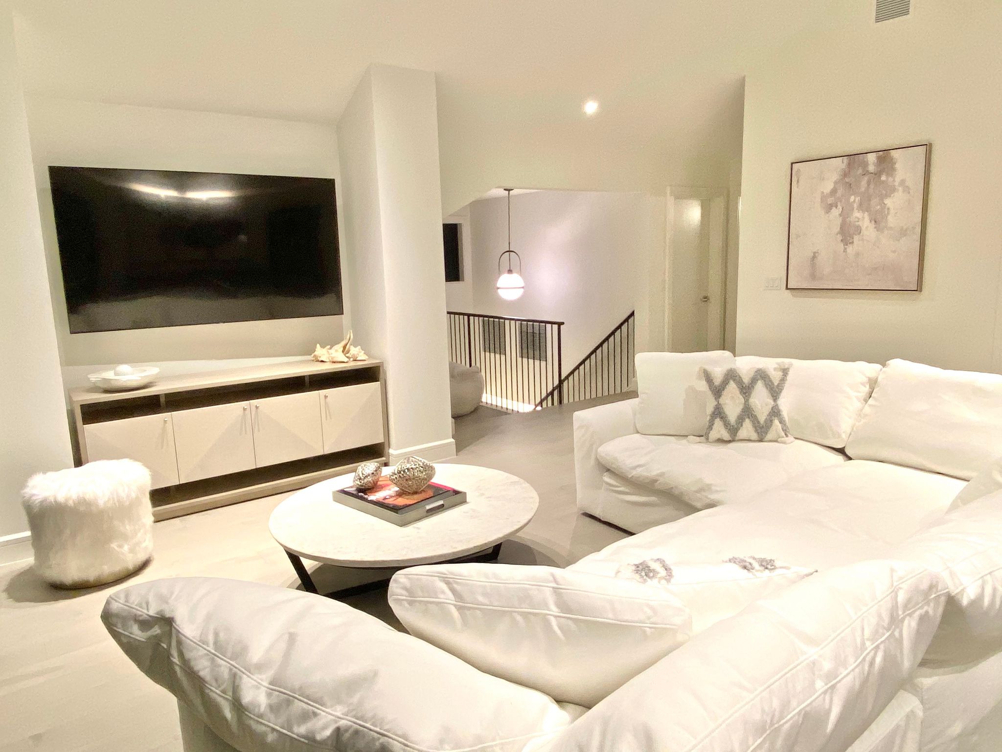 Upstairs living with TV