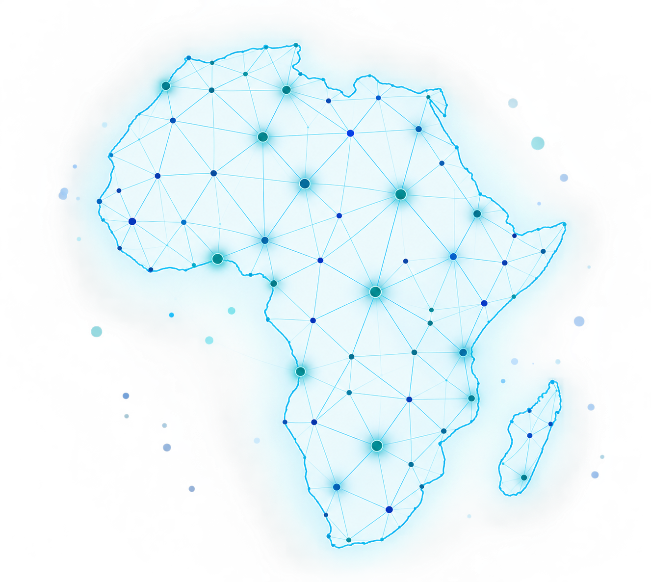 Illustrative network of connected locations across Africa and Madagascar
