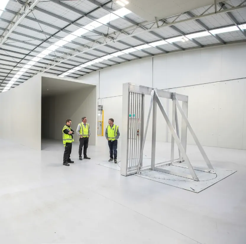Full-scale test rig in the Insol wind tunnel