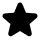 Black star icon with five points on a transparent background.