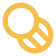 Two interlocking yellow chain links icon on a transparent background.