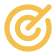 Yellow target icon with three concentric circles and an arrow hitting the center.