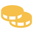 Two overlapping gold coins icon.