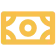 Gray icon of a stylized coin with a dollar sign in the center.
