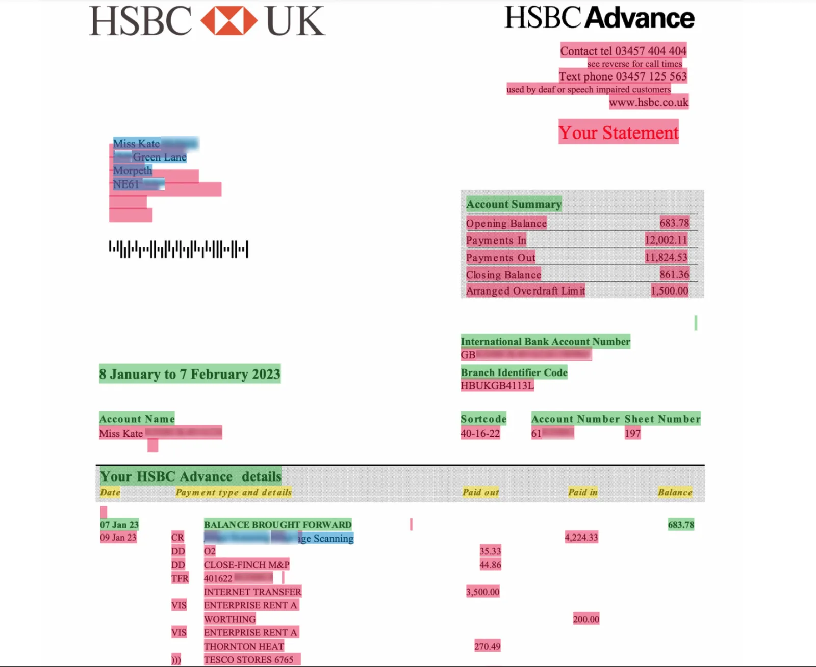 Document fraud change of address and payment provider