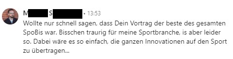 Audience feedback on a keynote by Iskender Dirik