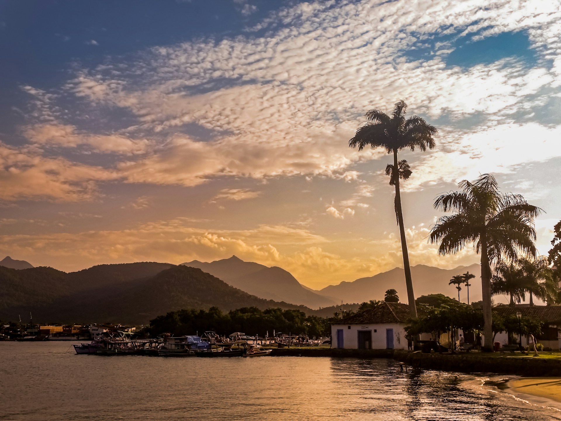 Sunset over Paraty Bay